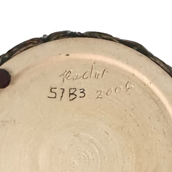 Art Studio Etched Pottery Bowl Glazed Signed - Picture 8 of 9